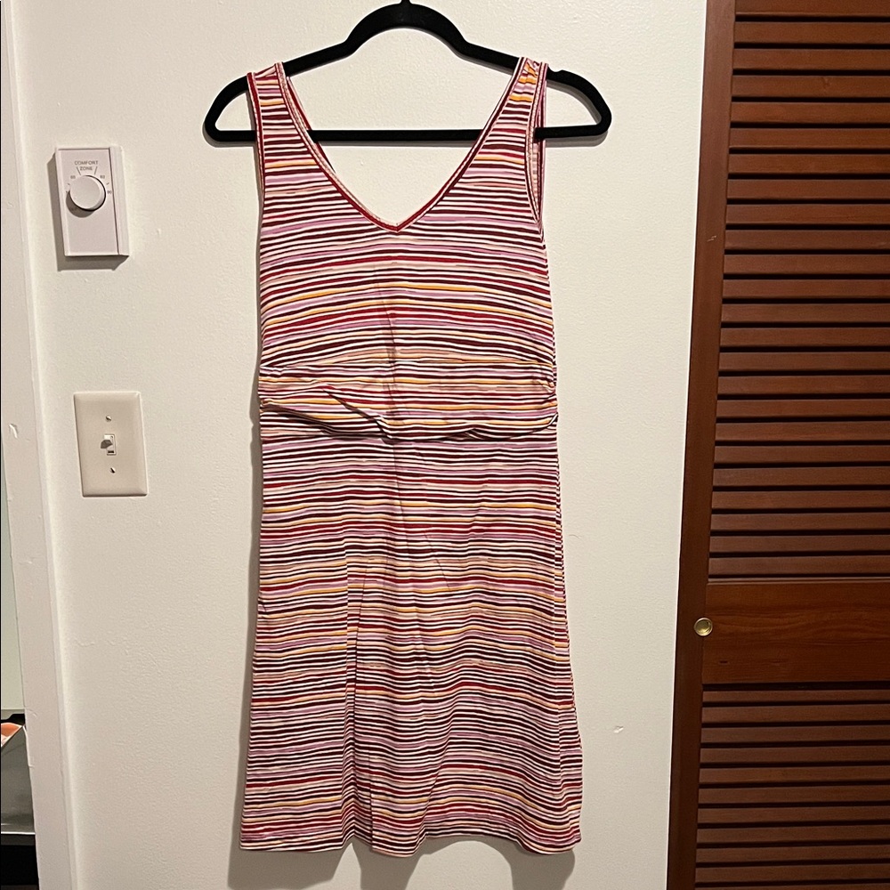 Title Nine Striped Mini Dress in Red, Pink, and Brown